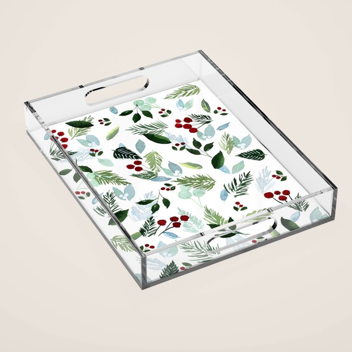 Blue Christmas Acrylic Tray Gallery Image 1