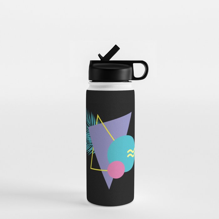 Memphis pattern 48 - 80s / 90s Retro / Palm Tree Water Bottle Gallery Image 1