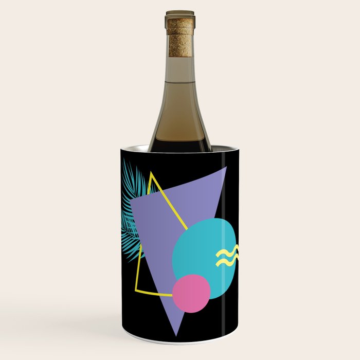 Memphis pattern 48 - 80s / 90s Retro / Palm Tree Wine Chiller Gallery Image 1