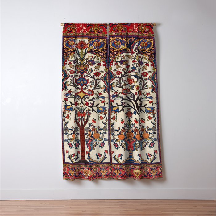 Bakhtiari Khan Central Persian Carpet Print Window Curtain Gallery Image 3