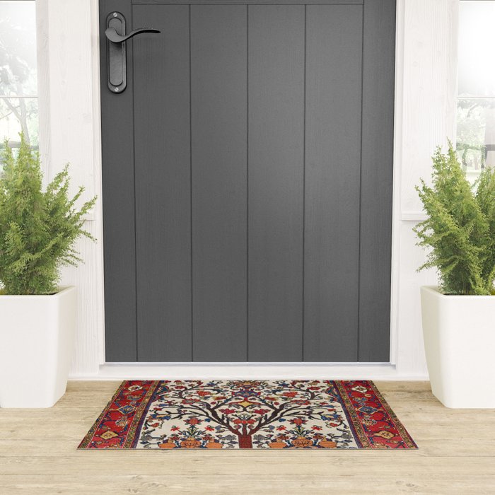 Bakhtiari Khan Central Persian Carpet Print Welcome Mat Gallery Image 3