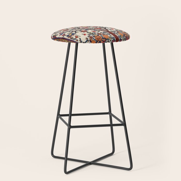 Bakhtiari Khan Central Persian Carpet Print Stool Gallery Image 1