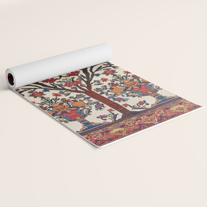 Bakhtiari Khan Central Persian Carpet Print Yoga Mat Gallery Image 2