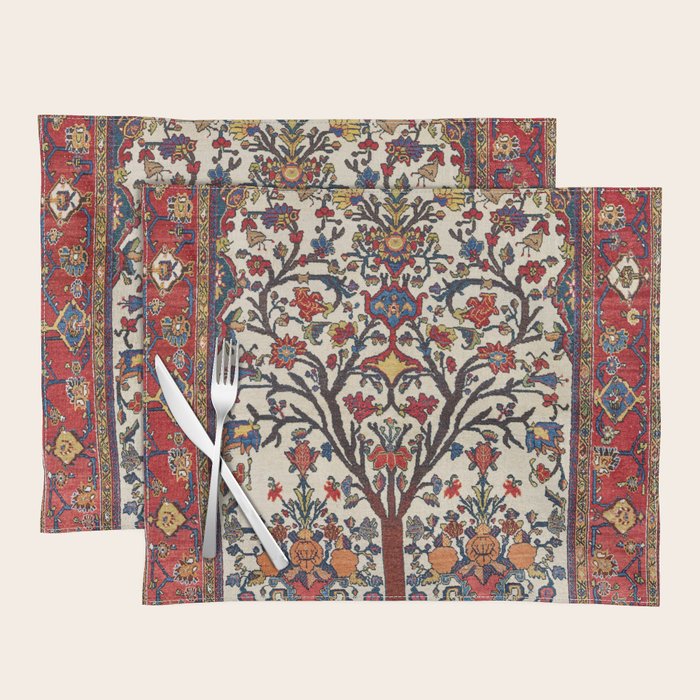 Bakhtiari Khan Central Persian Carpet Print Placemat Gallery Image 1