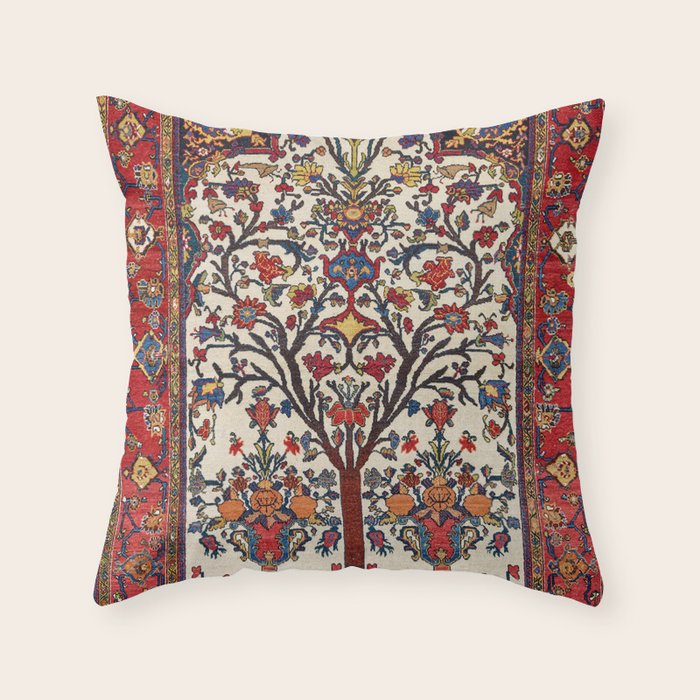 Bakhtiari Khan Central Persian Carpet Print Throw Pillow Gallery Image 1