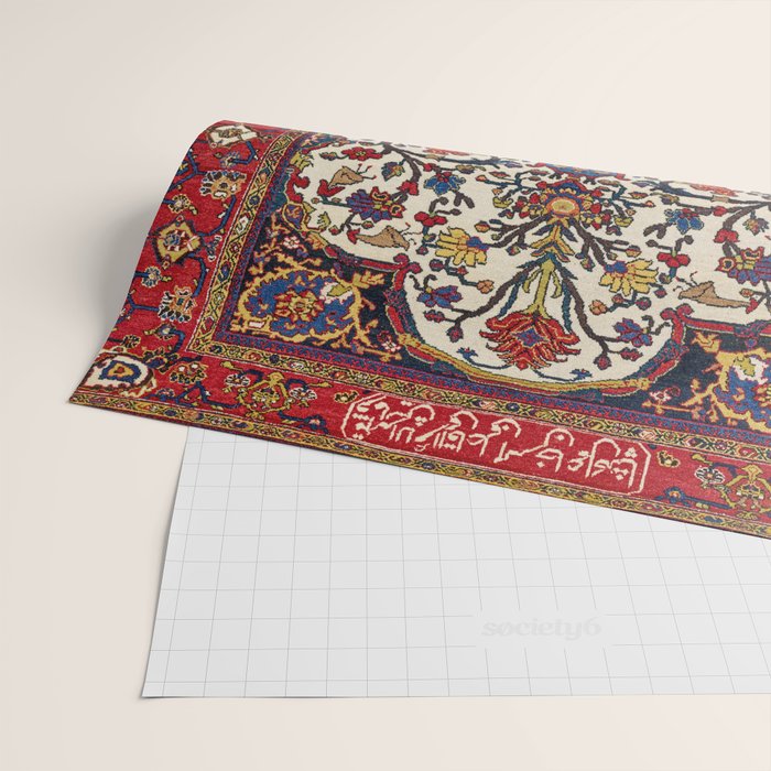 Bakhtiari Khan Central Persian Carpet Print Wrapping Paper Gallery Image 2