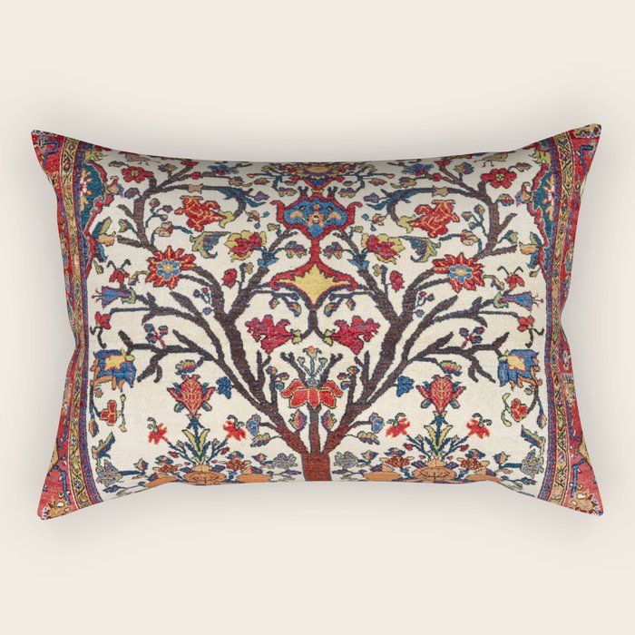 Bakhtiari Khan Central Persian Carpet Print Rectangular Pillow Gallery Image 2