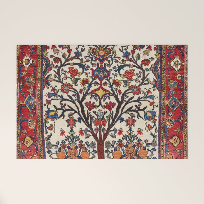 Bakhtiari Khan Central Persian Carpet Print Welcome Mat Gallery Image 1