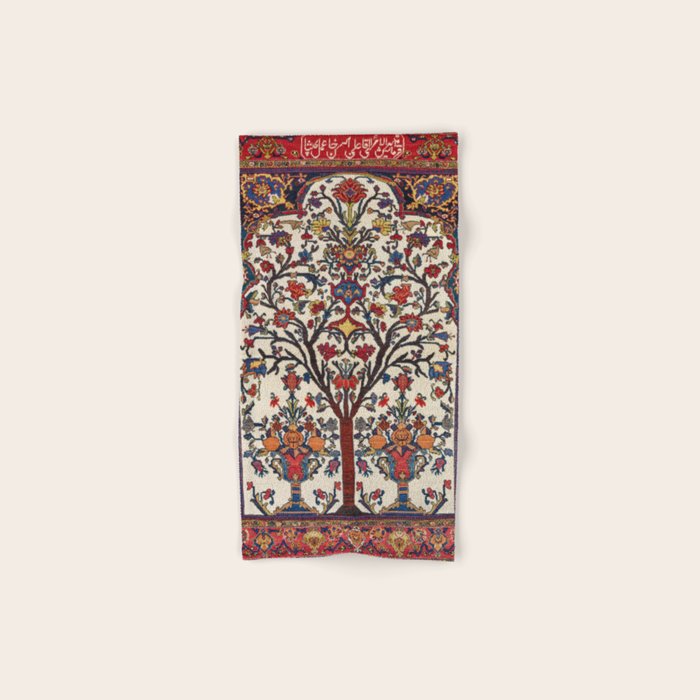 Bakhtiari Khan Central Persian Carpet Print Bath Towel Gallery Image 1