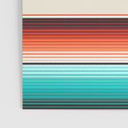 Navajo White, Turquoise and Burnt Orange Southwest Serape Blanket Stripes Poster Gallery Image 3