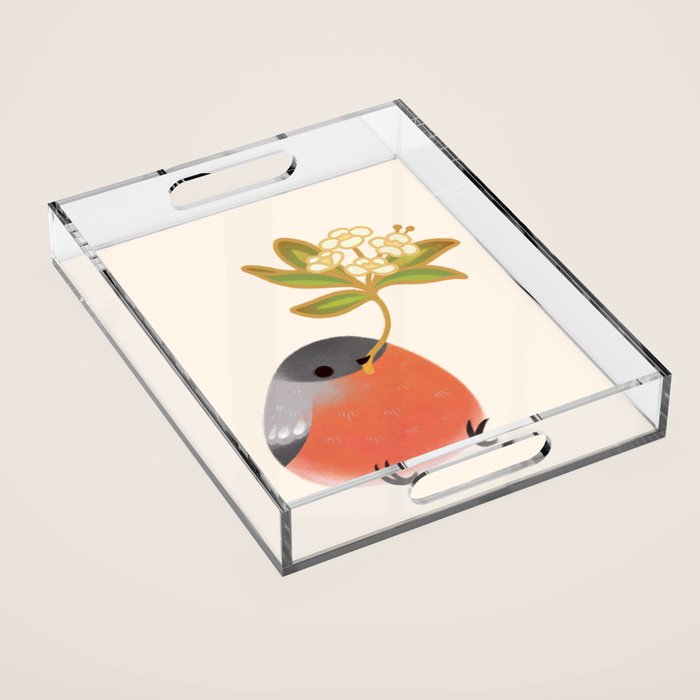 Eurasian bullfinch 2 Acrylic Tray Gallery Image 1