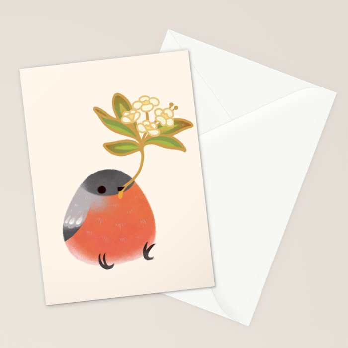 Eurasian bullfinch 2 Stationery Card Gallery Image 2