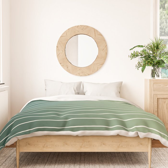 Ombre Arch XIV Green Gradient Modern Geometric Lines Duvet Cover Gallery Image 3
