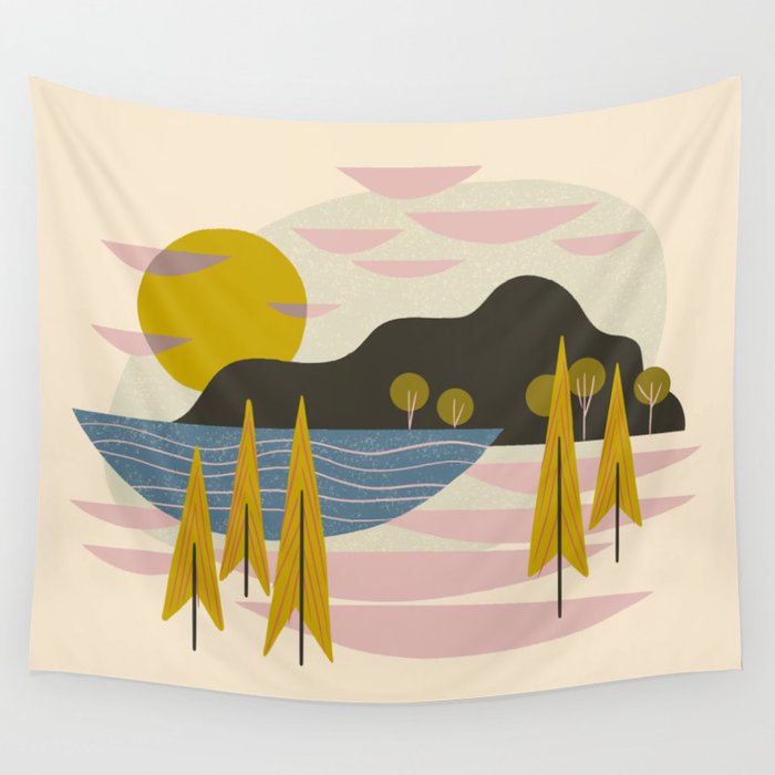 Alpine Forest Landscape Wall Tapestry Gallery Image 4