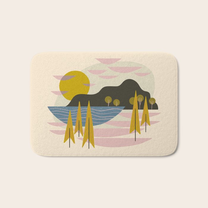 Alpine Forest Landscape Bath Mat Gallery Image 1