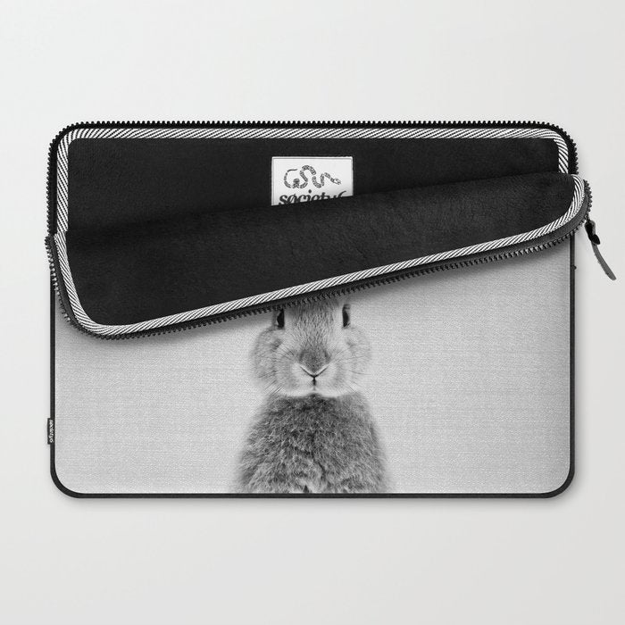 Rabbit - Black & White Laptop Sleeve Gallery Image 2