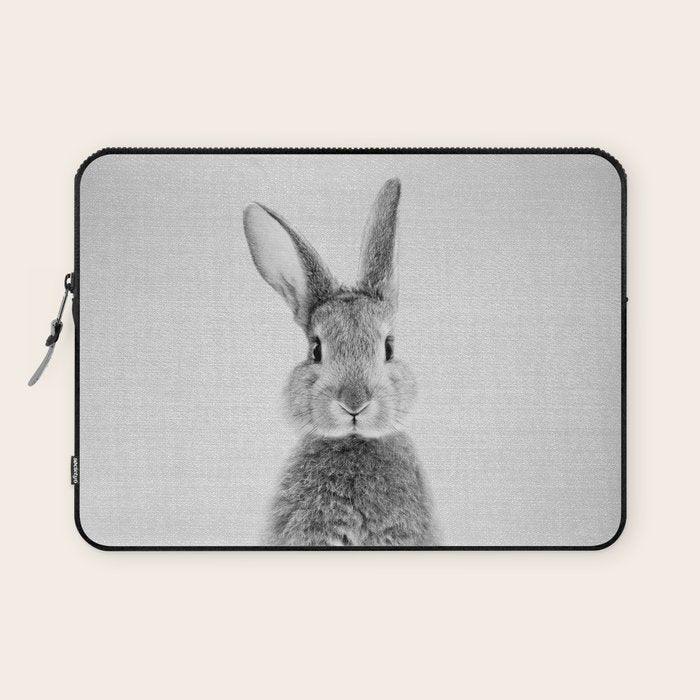 Rabbit - Black & White Laptop Sleeve Gallery Image 1