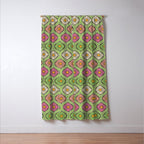 Groovy 70s Retro Mod Daisy Flowers Window Curtain Gallery Image 3