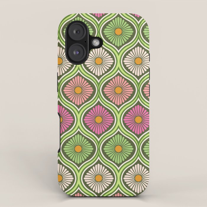 Groovy 70s Retro Mod Daisy Flowers iPhone Case Gallery Image 1