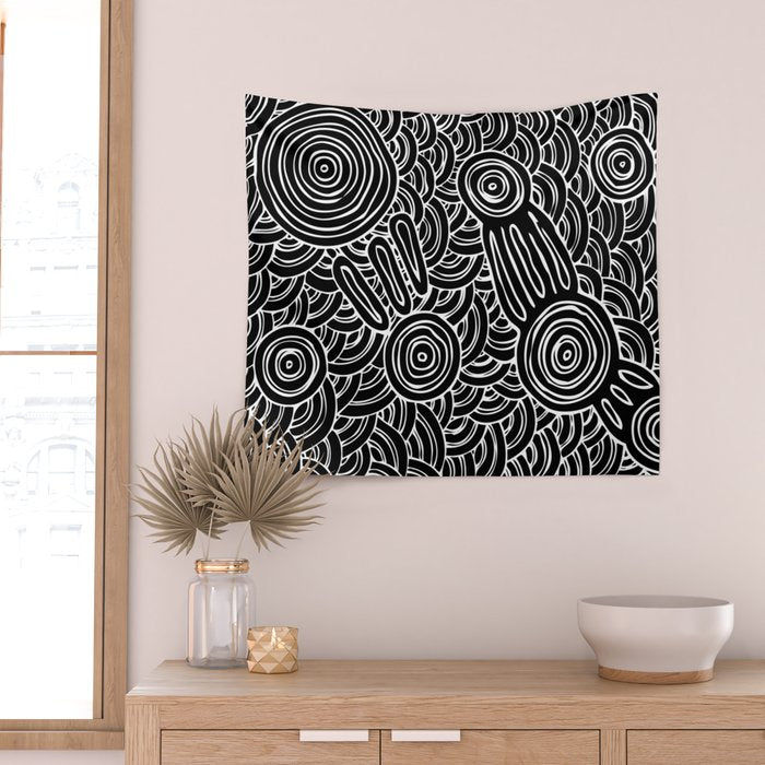 Aboriginal Art Authentic - Meeting Places Wall Tapestry Gallery Image 2