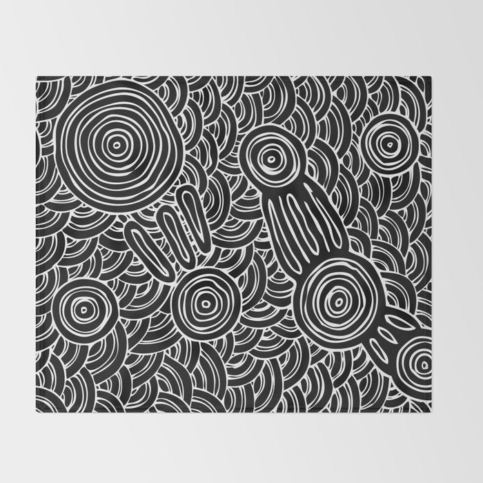 Aboriginal Art Authentic - Meeting Places Throw Blanket Gallery Image 2