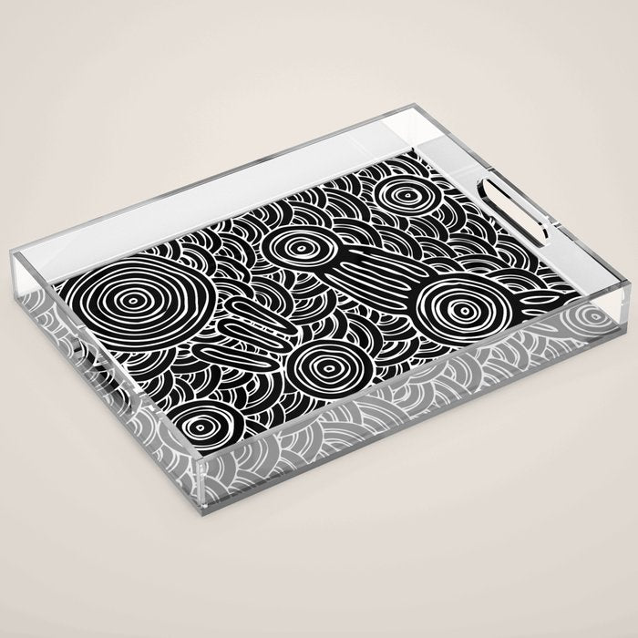 Aboriginal Art Authentic - Meeting Places Acrylic Tray Gallery Image 1