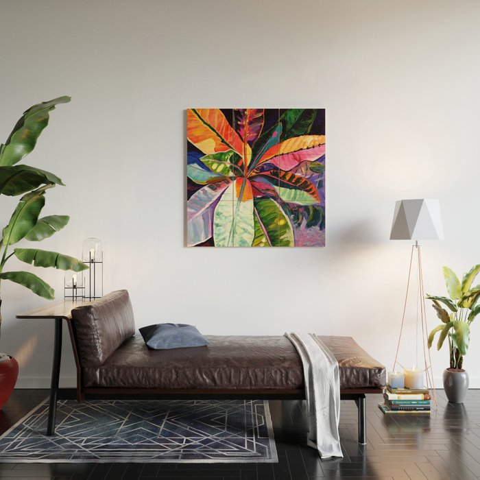 Kauai Croton Leaves Wood Wall Art Gallery Image 2