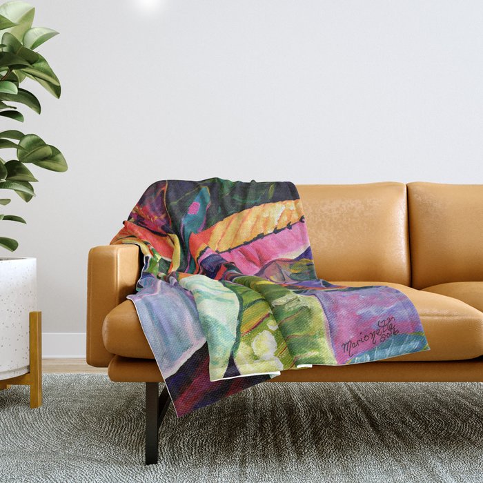 Kauai Croton Leaves Throw Blanket Gallery Image 1