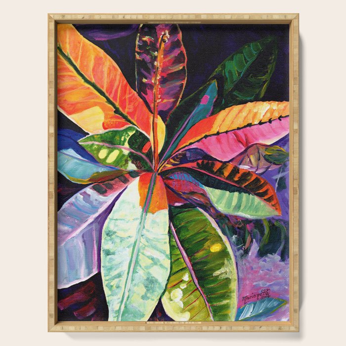 Kauai Croton Leaves Serving Tray Gallery Image 1