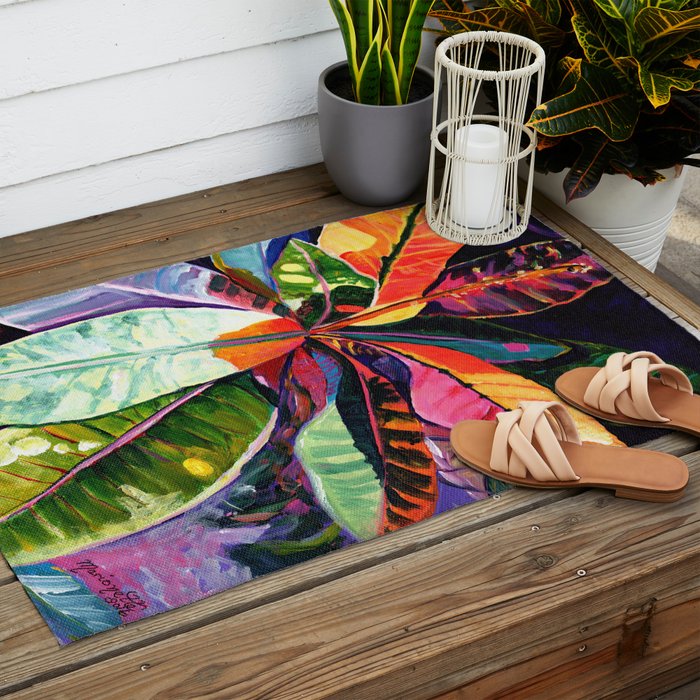 Kauai Croton Leaves Outdoor Rug Gallery Image 2