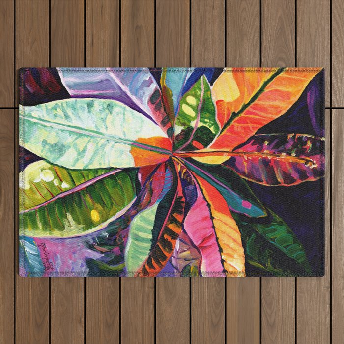 Kauai Croton Leaves Outdoor Rug Gallery Image 1