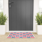 Retro Floral Seamless Pattern in Pink and Blue Welcome Mat Gallery Image 3