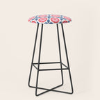 Retro Floral Seamless Pattern in Pink and Blue Stool Gallery Image 1