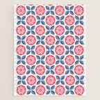 Retro Floral Seamless Pattern in Pink and Blue Jigsaw Puzzle Gallery Image 1