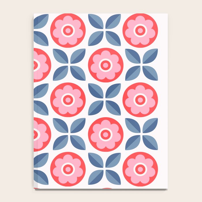 Retro Floral Seamless Pattern in Pink and Blue Notebook Gallery Image 4