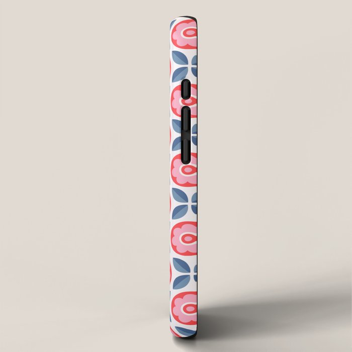Retro Floral Seamless Pattern in Pink and Blue iPhone Case Gallery Image 2