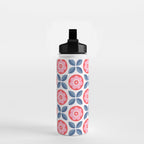 Retro Floral Seamless Pattern in Pink and Blue Water Bottle Gallery Image 2