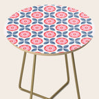 Retro Floral Seamless Pattern in Pink and Blue Side Table Gallery Image 2