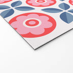 Retro Floral Seamless Pattern in Pink and Blue Welcome Mat Gallery Image 2