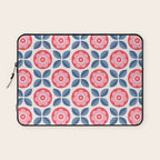 Retro Floral Seamless Pattern in Pink and Blue Laptop Sleeve Gallery Image 1