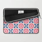 Retro Floral Seamless Pattern in Pink and Blue Laptop Sleeve Gallery Image 2