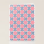 Retro Floral Seamless Pattern in Pink and Blue Stationery Card Gallery Image 2