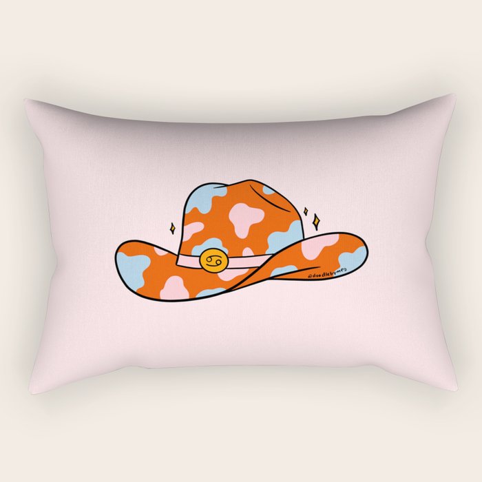 Cancer Cowboy Hat Rectangular Pillow Gallery Image 1
