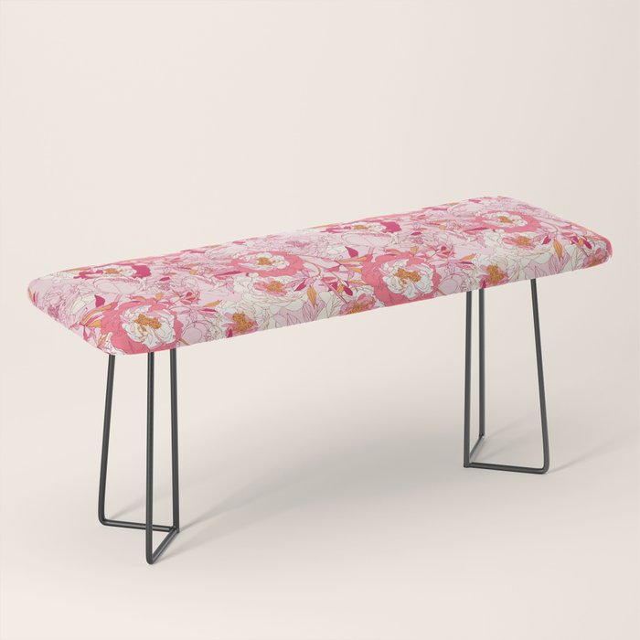 Pink flowers of peonies Bench Gallery Image 1