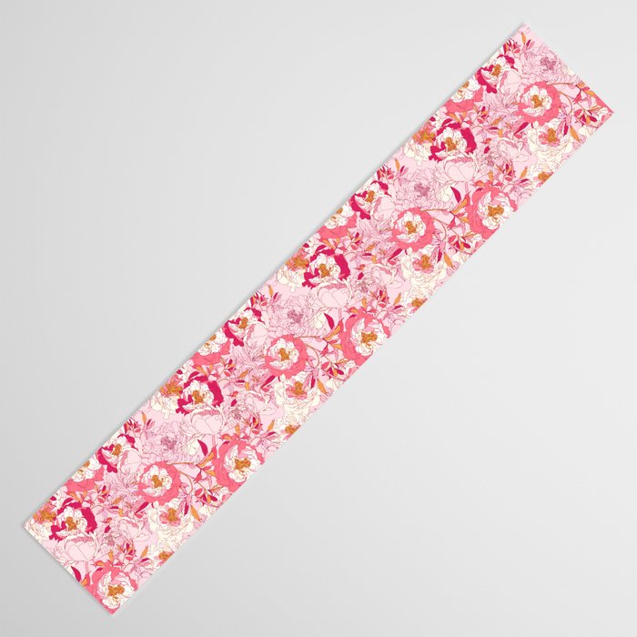 Pink flowers of peonies Table Runner Gallery Image 3