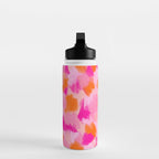 Pink and Orange Abstract Pattern Brushstrokes Water Bottle Gallery Image 3