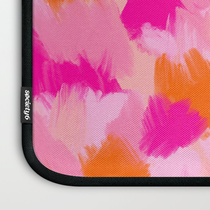 Pink and Orange Abstract Pattern Brushstrokes Laptop Sleeve Gallery Image 3