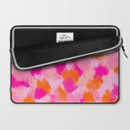 Pink and Orange Abstract Pattern Brushstrokes Laptop Sleeve Gallery Image 2