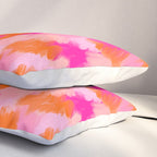 Pink and Orange Abstract Pattern Brushstrokes Pillow Sham Gallery Image 3
