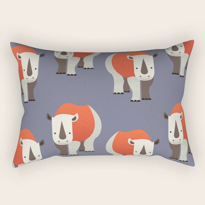 Whimsy Rhinoceros Rectangular Pillow Gallery Image 1